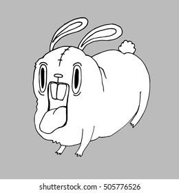 White easter rabbit. Easter Bunny. Rabbit silhouette