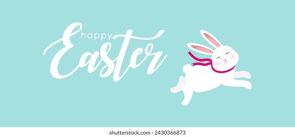 White easter rabbit. Easter Bunny vector eps10.