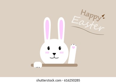 White easter rabbit.vector and illustration