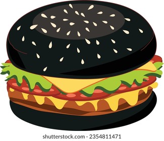weiß, essen, grün, gegrillt, Objekt, Zwiebel, Samen, Sesam, Tomate, Vektorgrafik, Hintergrund, Brot, gekocht, Küche, Kultur, Abendessen, Essen, Gourmet, leckeres, Gemüse, Burger einzeln, Hambu