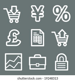 Iconos web de e-business en blanco V2