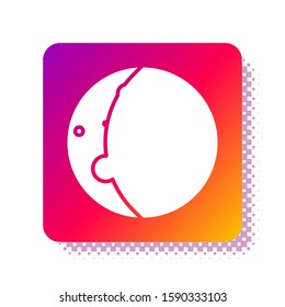 White Eclipse of the sun icon isolated on white background. Total sonar eclipse. Square color button. Vector Illustration