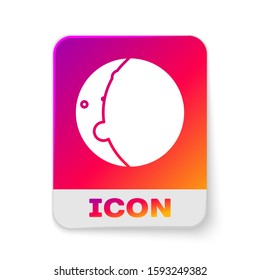 White Eclipse of the sun icon isolated on white background. Total sonar eclipse. Rectangle color button. Vector Illustration