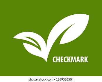 White ECO checkmark icon on green background