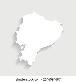 White Ecuador map on gray background, vector, illustration, eps 10 file
