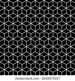 White edge Black Boxes geometric seamless pattern with hexagons Vector illustration