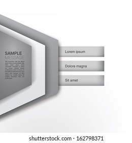 White edit of abstract geometric margin decoration vector. Infographics or minimalist brochure background illustration composition for web site design, clean brochure template with a simple menu 