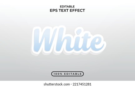 white Editable 3d white color text effect Design