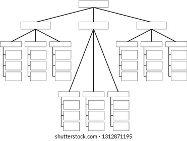 white editable blank diagram tree vector graphic