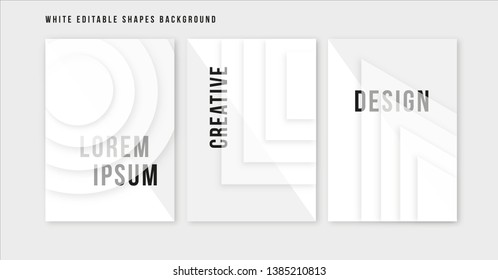 White Editable Shapes Background, Abstract, Illustration - Vetorial