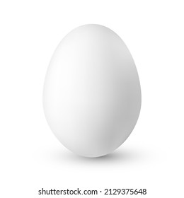 White egg 3D vector illustration for your design. Realistic egg for Easter design. Keto diet