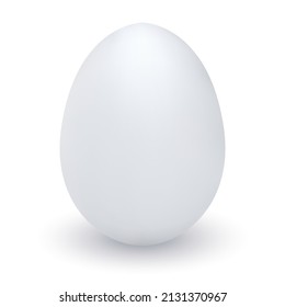 White Ei 3D Vektorgrafik für Ihr Design. Realistisches Ei für Osterdesign. Diät