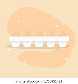 White Egg Container Vector Illustration