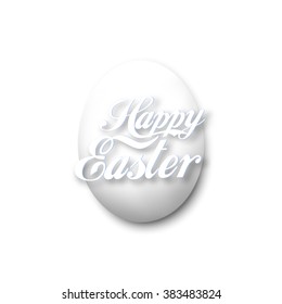 White egg isolated on white, vector illustation.