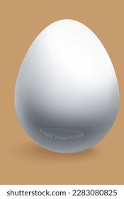white egg on brown background