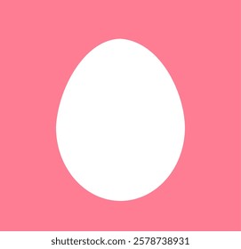 White egg on pink background. Easter egg. Simple vector illustration.