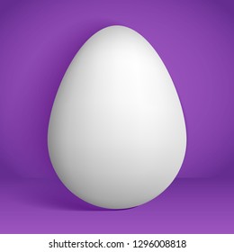 White egg on a purple background.
