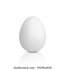 White egg. Realistic vector illustration isolated on white background.