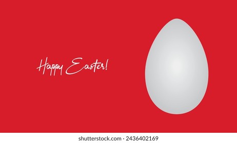 banner de pascua rojo de huevo blanco