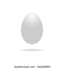 White egg. Vector illustration.