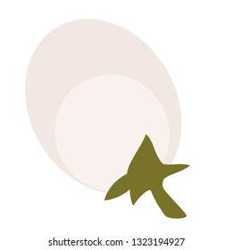 white eggplant flat simple illustration. Kitchen cooking - vegetables and fruits series.