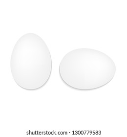 white eggs on a white background- vector illustration