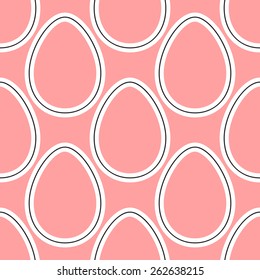 White eggs on the pink background. Vector illustration. EPS10