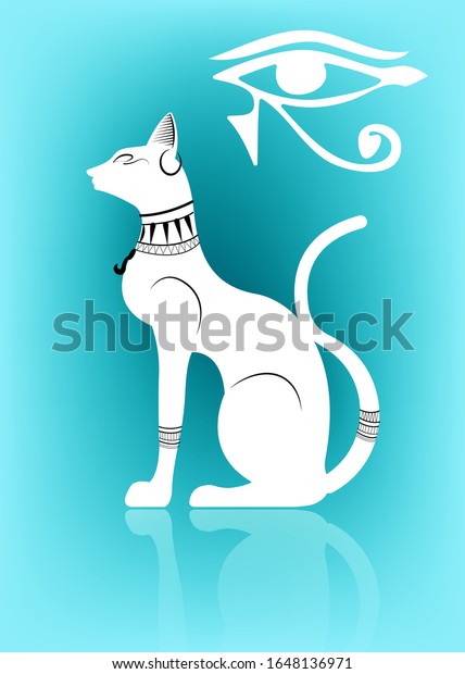 白いエジプト猫。古代エジプトの女神バステト・アルビノ、ファラオ 
