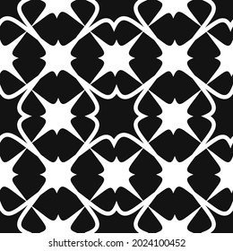 White eight rays thorns ornament. Vector and seamless white or black shapes.