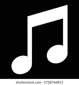 Símbolo musical blanco de octava nota sobre fondo sólido elemento de notación musical