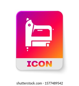 White Electric construction stapler icon isolated on white background. Working tool. Rectangle color button. Vector Illustration