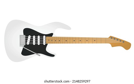 White electric guitar. vector illustration