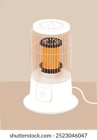 White Electric Heater : A white electric heater emitting warm heat
