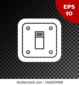 White Electric light switch icon isolated on transparent dark background. On and Off icon. Dimmer light switch sign. Concept of energy saving.  Vector Illustration
