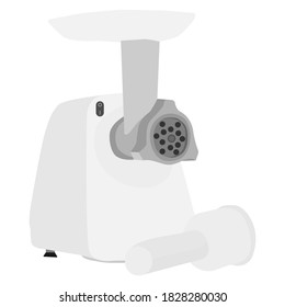 White electric meat grinder. Vector image, eps 10