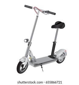 White  Electric Scooter with Seat