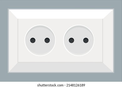 enchufe eléctrico blanco en la pared europea