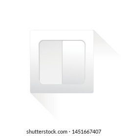 White electric switch on icon vector