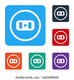 White Electrical outlet icon isolated on white background. Power socket. Rosette symbol. Set icons in color square buttons. Vector Illustration