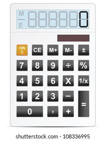 white electronic calculator vector illustration