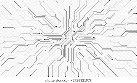 White electronic motherboard pattern with digital lines and connections. Abstract tech background featuring semiconductor design, futuristic elements, and modern circuitry layout. Digital illustration