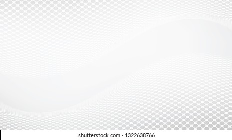 White elegant background. Abstract halftone wavy dotted backdrop design. Modern vector illustration.