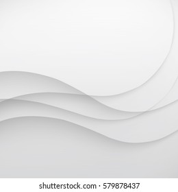 White elegant business background vector wave lines.