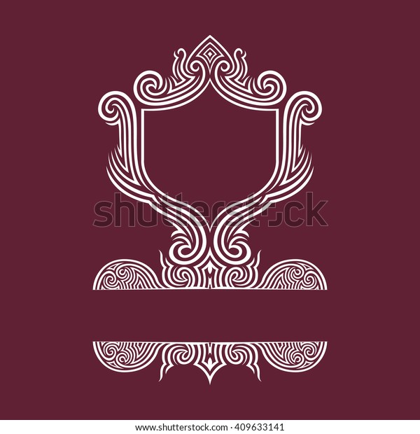 White Elegant Frame Template Design On Stock Vector Royalty Free