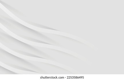 White elegant lines abstract background design. Modern white-wave meta abstract background collection
