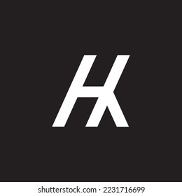 White elegant monogram letter ha logo icon template