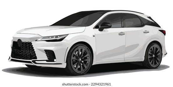 white elegant new 3d car urban electric style model lifestyle business work modern art design vector template isolated background