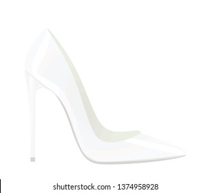 White elegant shoe. vector illustration