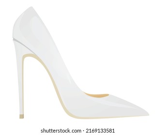 White elegant shoe. vector illustration