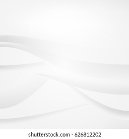 White elegant stylyish background. Vector wave lines